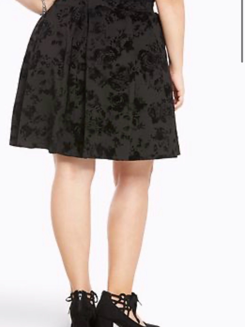 torrid Black Floral Jacquard Skater Skirt